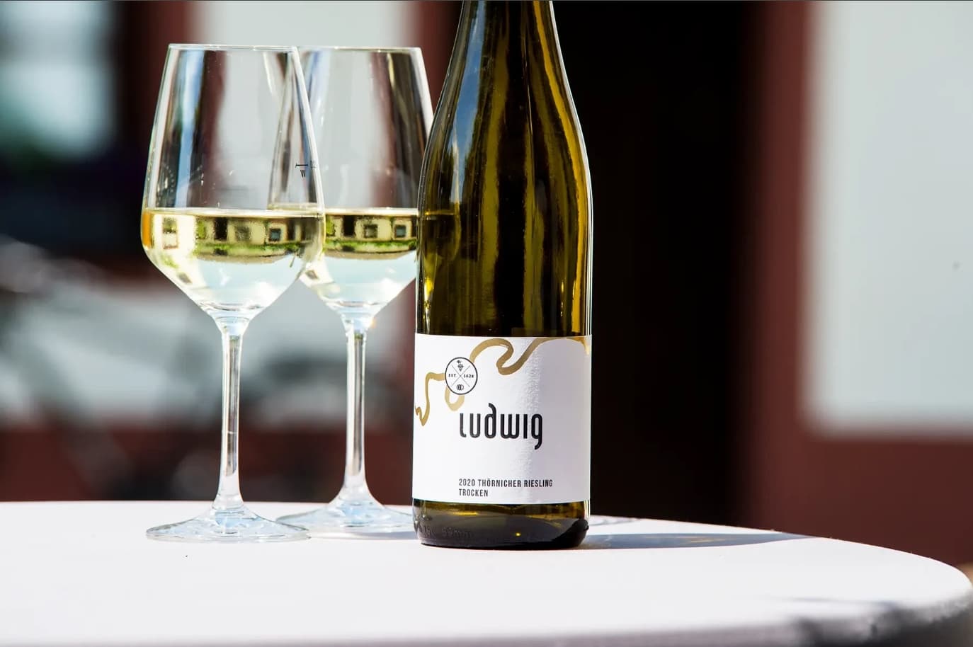 Weingut Ludwig Riesling bottle photograph